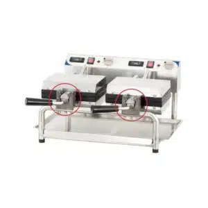 Gaufrier double ouverture 180°, châssis en acier inoxydable, 3600 W