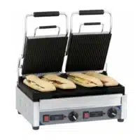 Grill panini double premium rainurée - rainurée