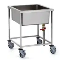 Cuve de trempage acier inoxydable sur roues 100 litres