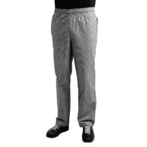 Pantalon de cuisine à carreaux noirs