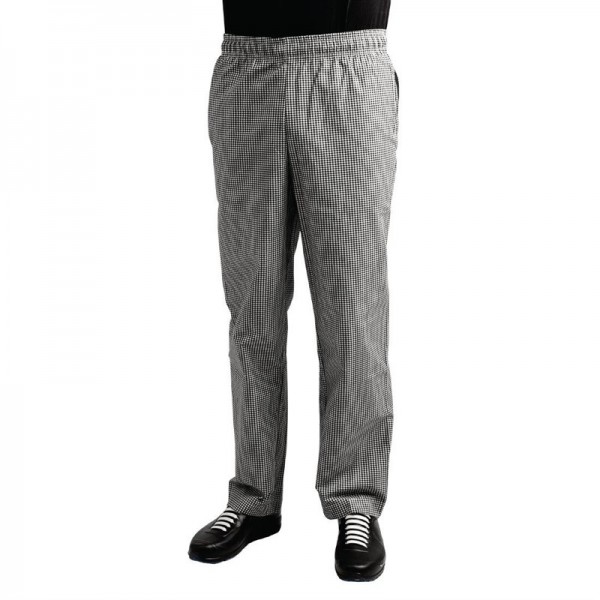 Pantalon de cuisine à carreaux noirs