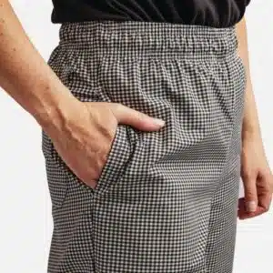 Pantalon de cuisinier Chef Works Easyfit carreaux noirs, polyester-coton