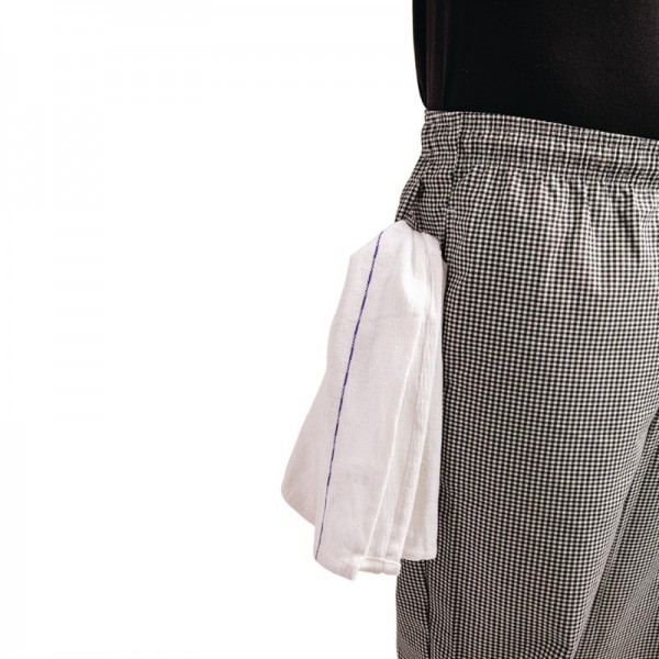 Pantalon de cuisinier Chef Works Easyfit carreaux noirs, polyester-coton
