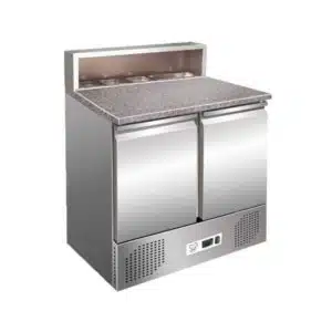 Saladette à pizza 2 portes acier inox AISI 201