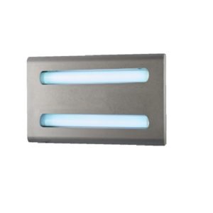 Carter inox design avec lampe à économie d'énergie et glu, L 495 x P 280 x H 65 mm