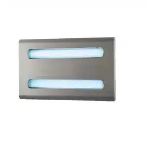 Carter inox design avec lampe à économie d'énergie et glu, L 495 x P 280 x H 65 mm