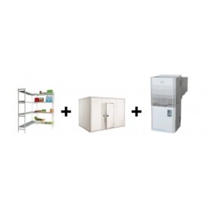 Chambre froide negative L 3000 X P 1800 mm avec rayonnage et monobloc