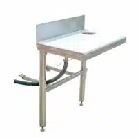 Tablette de travail avec TVO, en inox AISI 304