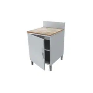 Meubles arrières neutres pour service traditionnel, dessus en hêtre, 2 portes coulissantes, profondeur 700