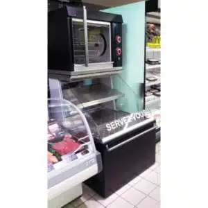 Vitrine chauffante à plats cuisinés, fermée bain-marie à eau, 3 Kw