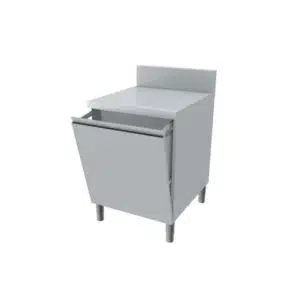 Meuble poubelle dessus plein, 1 porte, façade basculante, profondeur