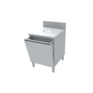 Meuble poubelle avec TVO, 1 porte, façade basculante, profondeur 700