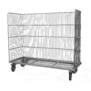 Chariot à barquette avec 1 panier, en inox