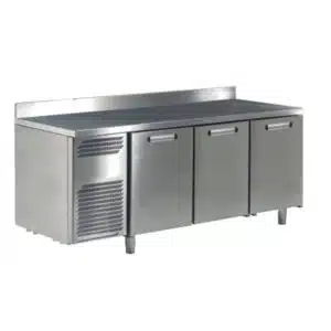 Meuble arrière réfrigéré sur groupe logé avec loqueteau, profondeur 700 mm, 2 portes