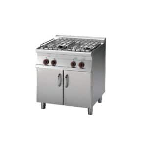 Piano de cuisson sur meuble placard fermé, gamme 700, en inox AISI 304, 2 feux gaz, 2 x 5.5 kW