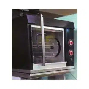 Rôtissoire électrique ventilée 4 broches, 16/20 poulets, 3,3 Kw