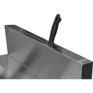 Fente à couteaux sur dosseret inox pour meuble arrière traditionnel neutre