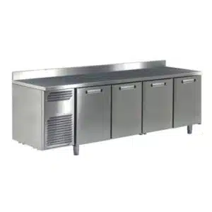 Meuble arrière réfrigéré sur groupe logé, profondeur 800 mm, 4 portes