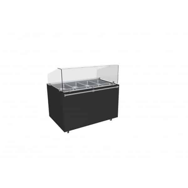 Vitrine chauffante, ouverte bain-marie à eau, 3 Kw, 3GN1/1+3GN1/3