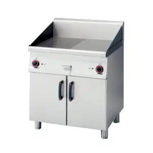 Plancha électrique sur meuble placard fermé, gamme 700, inox AISI 304, 5.55 kW