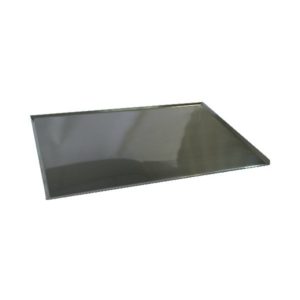 Plaque pâtissière en inox, bords pincés