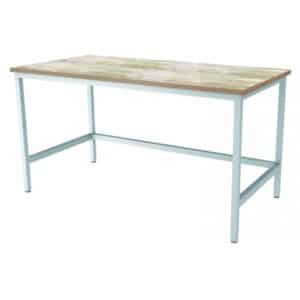 Table inox dessus hêtre centrale, Longueur 1600 mm