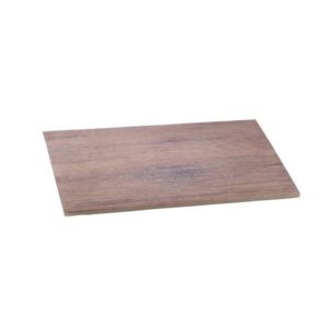 Plateau rectangulaire en mélamine, imitation bois rustique sur pieds silicone