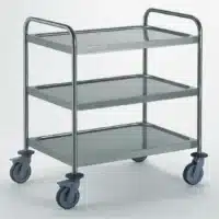 Chariot de service avec 2 arceaux 3 plateaux 1000 x 600 mm
