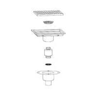 Caniveau en inox 1000 x 500 mm