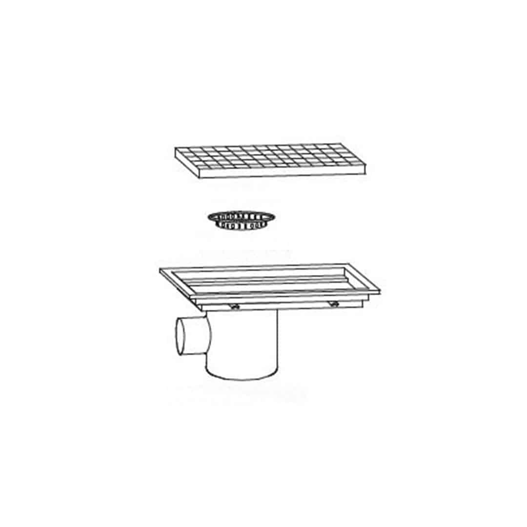Caniveau avec cuvette inox