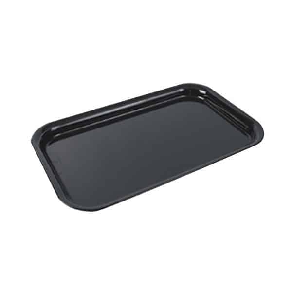 Plat creux noir en san avec angles ronds, en mélamine, hauteur 25 mm