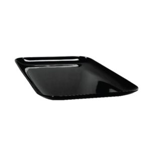 Plateau cuisine avec angles ronds, en mélamine noir, hauteur 15 mm