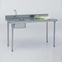 Table du chef TS 15N soudée avec robinet à dosseret bac au centre