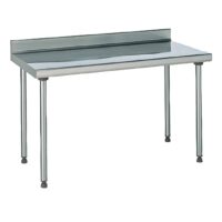 Table inox TS 15N démontable sur piétement à dosseret pieds ronds largeur 600 mm