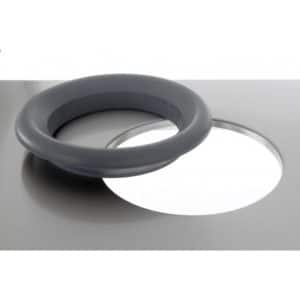 Trou-vide déchets + collerette caoutchouc pour meubles et tables sur mesure, disposé à gauche