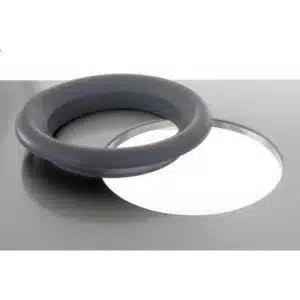 Trou-vide déchets + collerette caoutchouc pour meubles et tables sur mesure, disposé à gauche