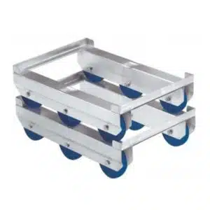 Roule bac léger 600x400 mm 6 roues portance, charge maximum 200 kg