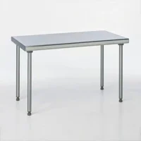 Table inox TS 15N démontable sur piétement centrale pieds ronds largeur 700 mm