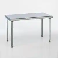 Table inox TS 15N démontable centrale sur mesure pieds ronds largeur 600 mm