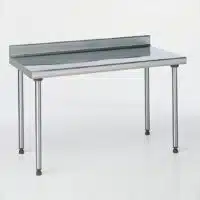 Table inox TS 15N démontable sur mesure à dosseret pieds ronds largeur 600 mm