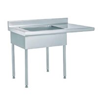 Table de déboîtage sur pieds sur-mesure acier inoxydable capacité 3 bacs GN 1/1 P 700 mm cuve à gauche