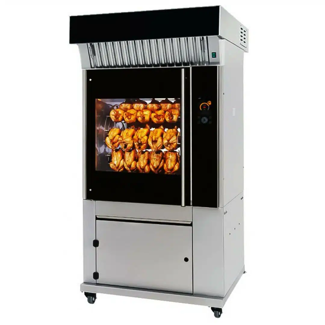Rôtissoire autonettoyante avec hotte autonome à charbon actif