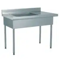 Table de déboîtage sur pieds adossée acier inoxydable pour 2 bacs GN 1/1