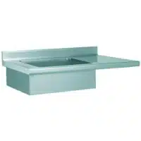 Table de déboîtage suspendue adossée acier inoxydable pour 2 bacs GN 1/1