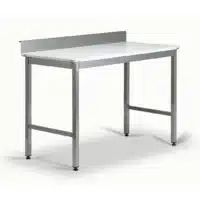 Table de découpe mixte alaise inox + dosseret avec piétement soudé largeur 700 mm