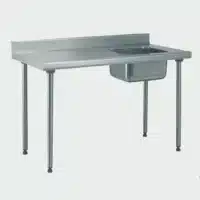 Table du chef TS 15N soudée sans robinet à dosseret bac à droite largeur 700 mm