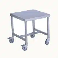 Table roulante soudée acier inoxydable sans étagère L 450 x l 450 x H 480 mm