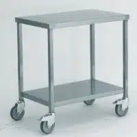 Table roulante soudée avec étagère acier inoxydable L 500 x l 670 x H 750 mm