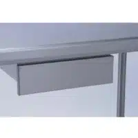 Tiroir avec façade + bac GN 1/1 polypropylène pour tables, largeur réglable