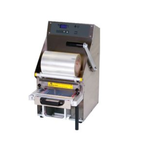 Conditionnement et emballage, operculeuse barquette multiform semi-automatique avec tiroir coulissant